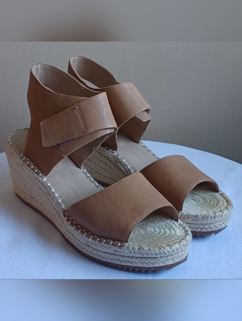 EILEEN FISHER Weslia Espadrille Wedge Sandal In Honey 9.5